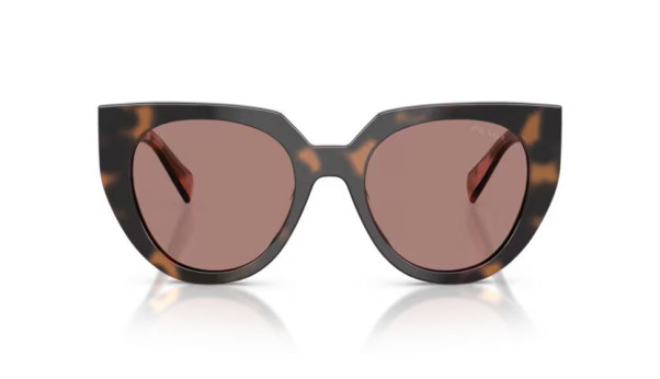 Prada PR 14WS - 23A60B Occhiali da Sole Donna Cat Eye Malva Tartarugato con Lenti Marrone Chiaro
